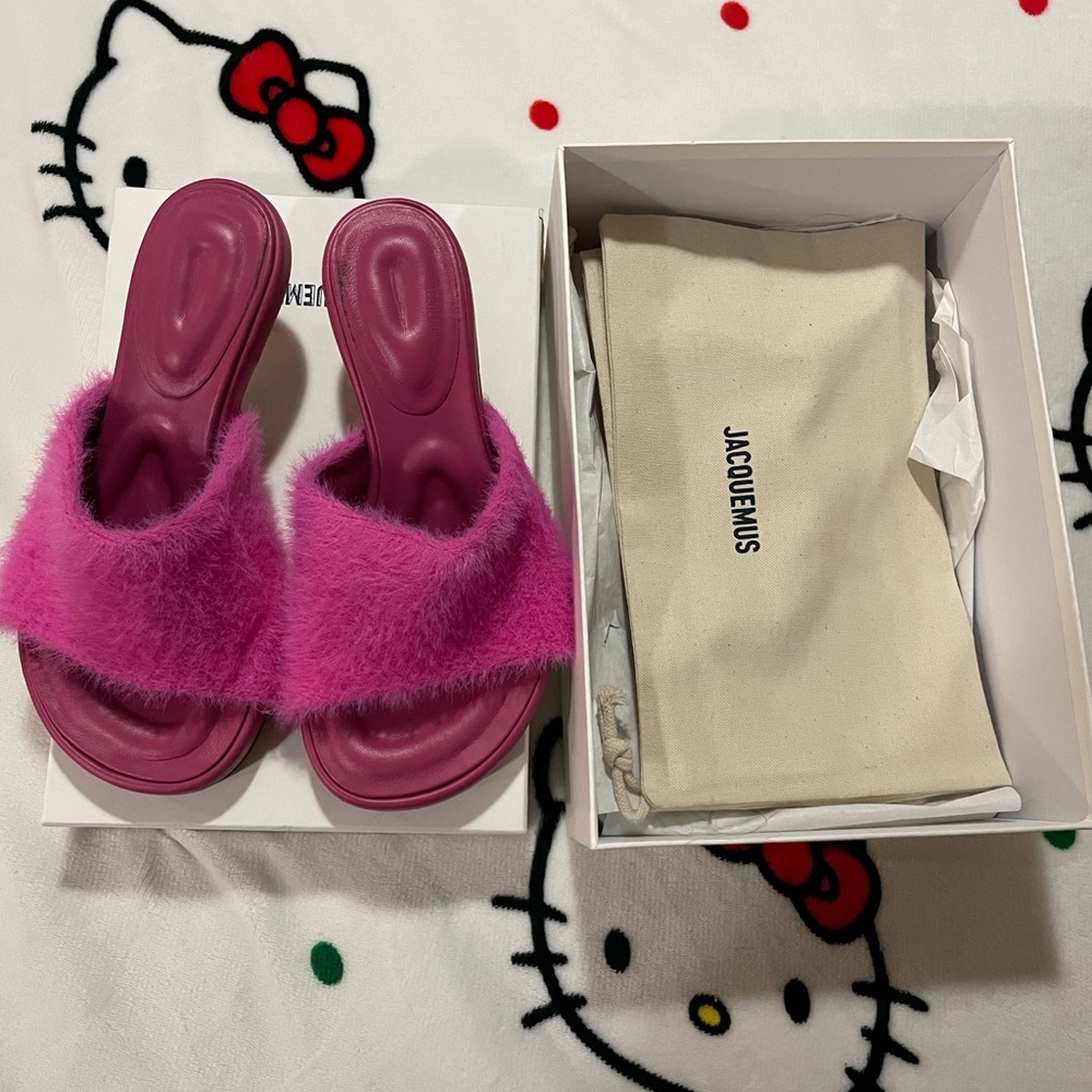 Pink Furry Kitten Heels